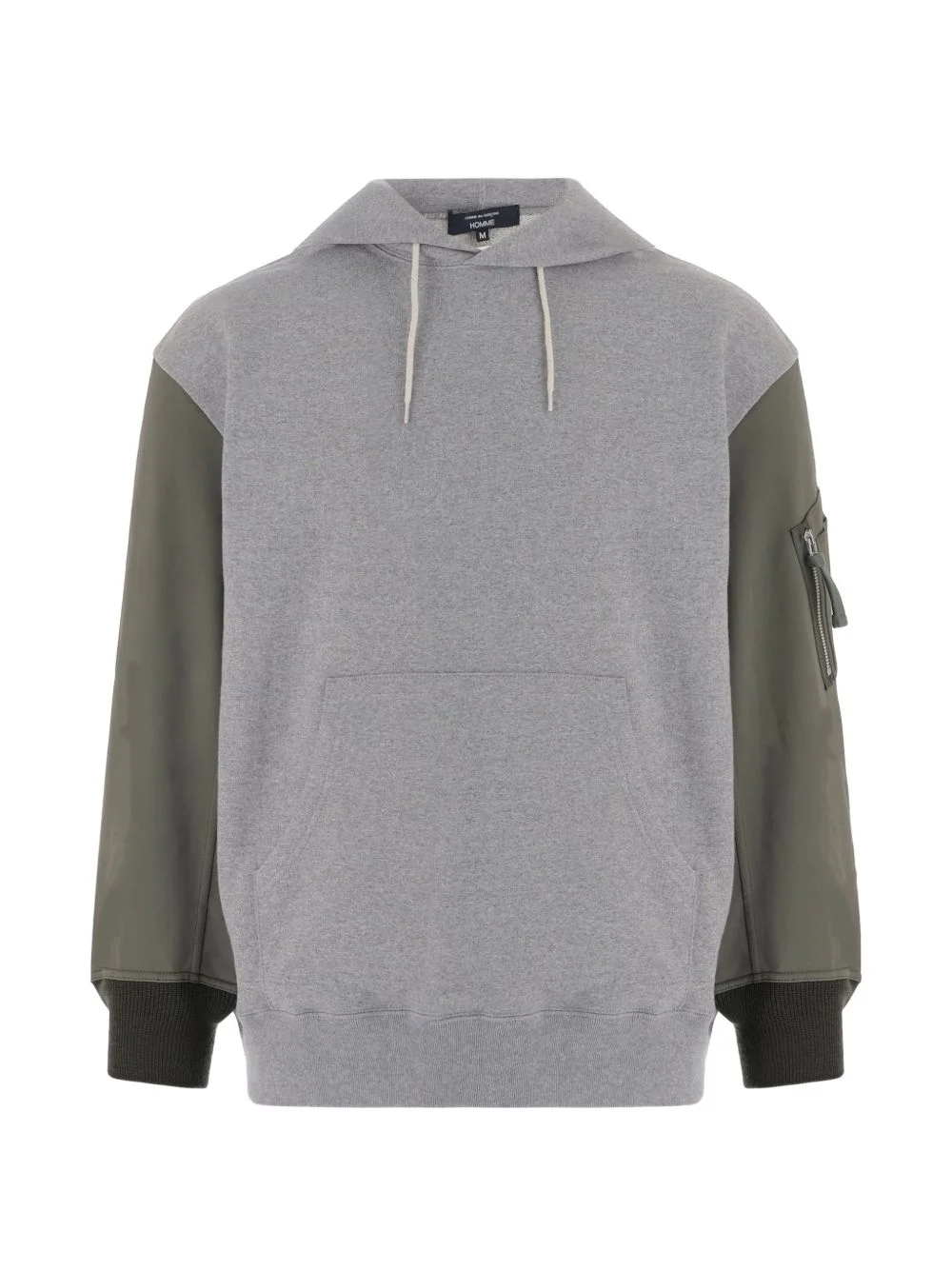 contrast-sleeve hoodie - 1