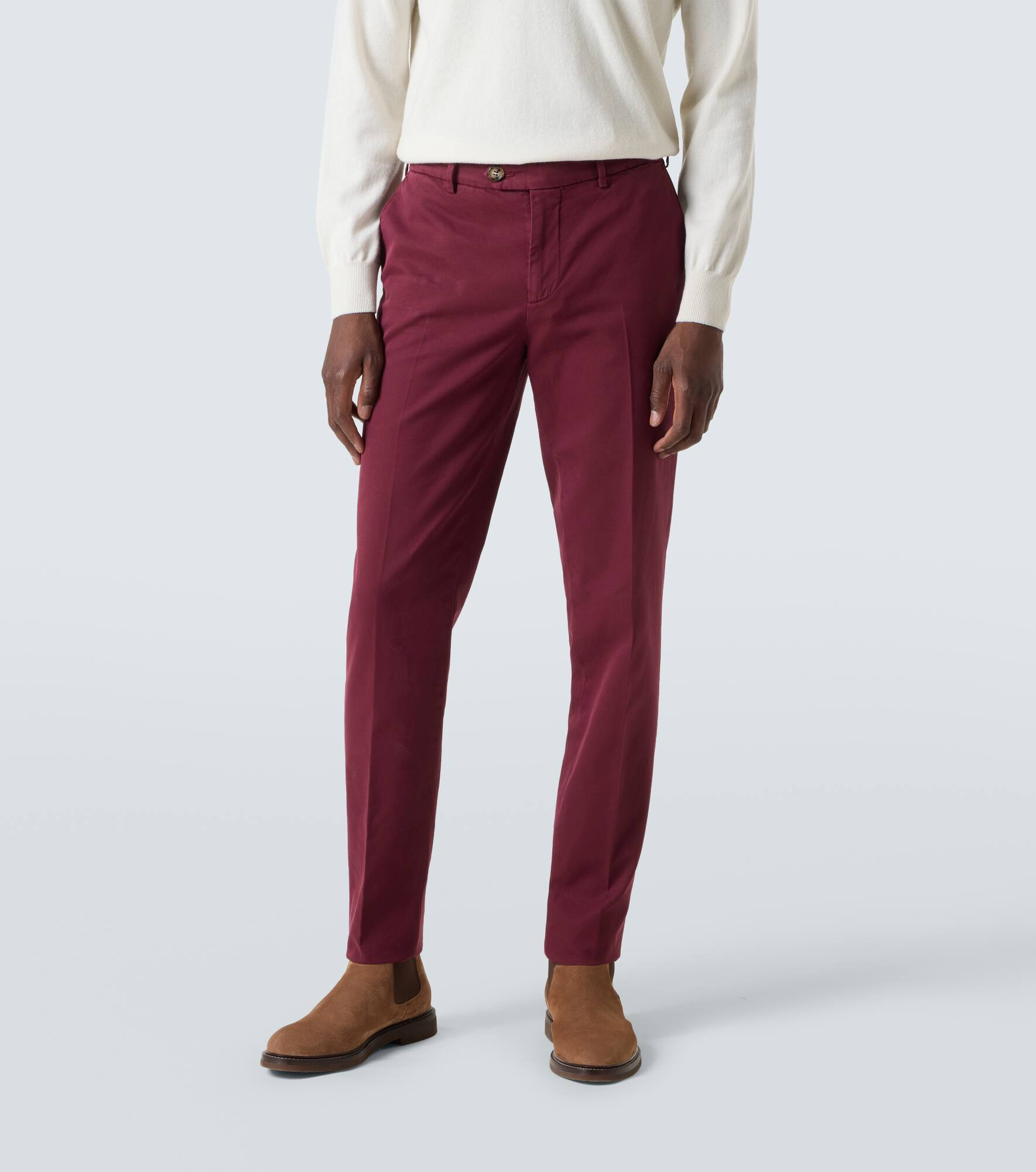 Cotton gabardine slim pants - 3