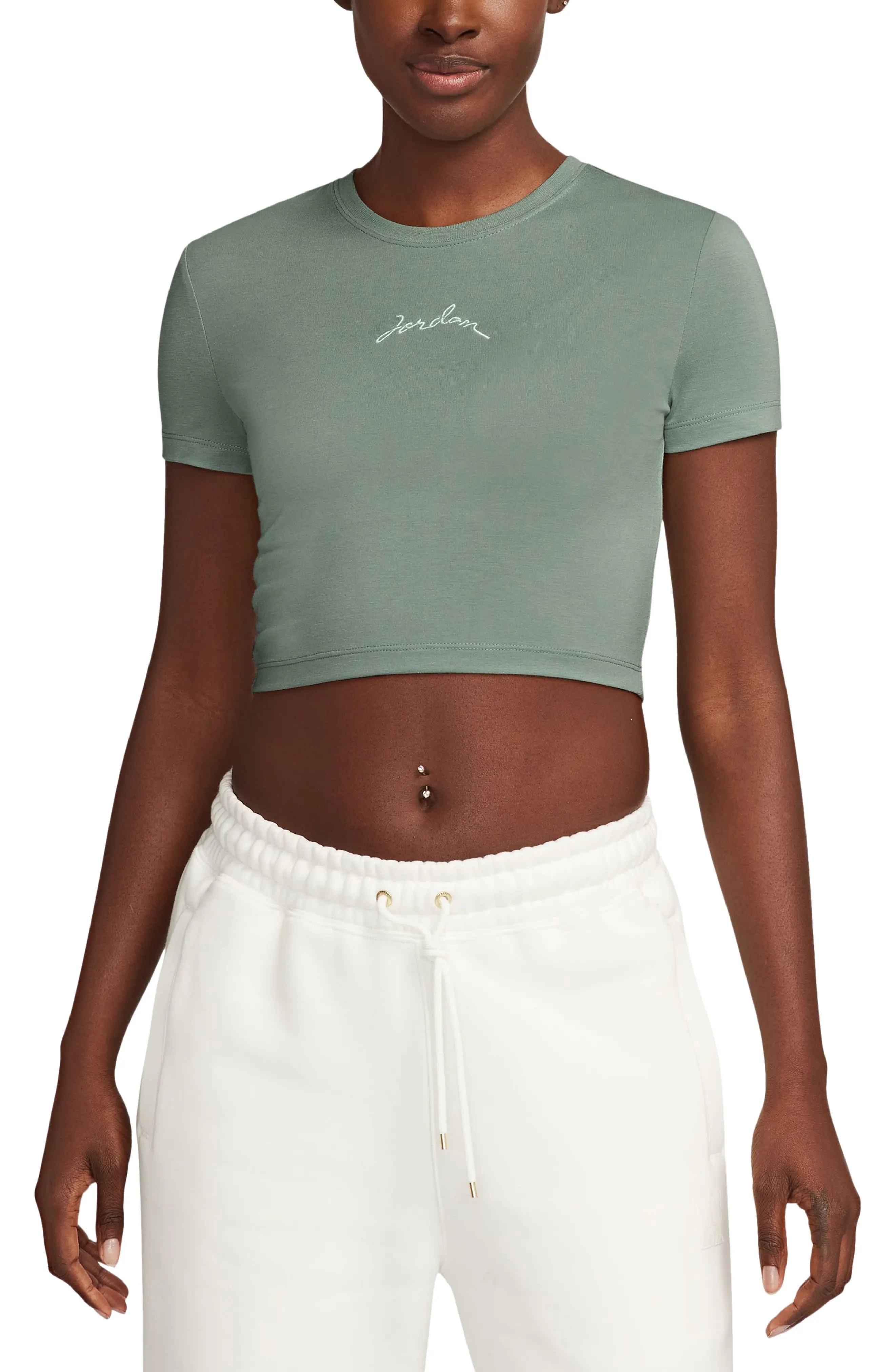 Slim Fit Baby Tee in Jade Smoke/Barely Green - 1