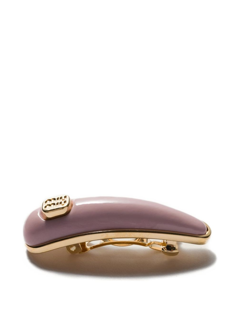 logo-detail leather hair clip - 2