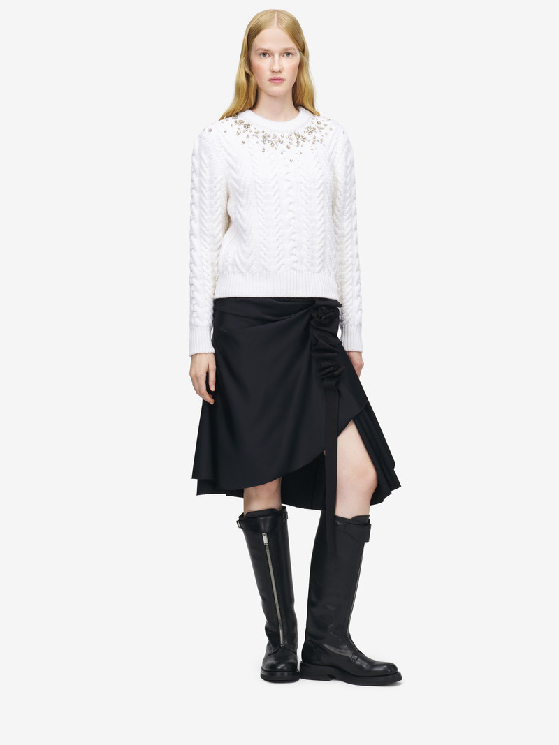 Crystal Embroidery Cable Knit Jumper 3