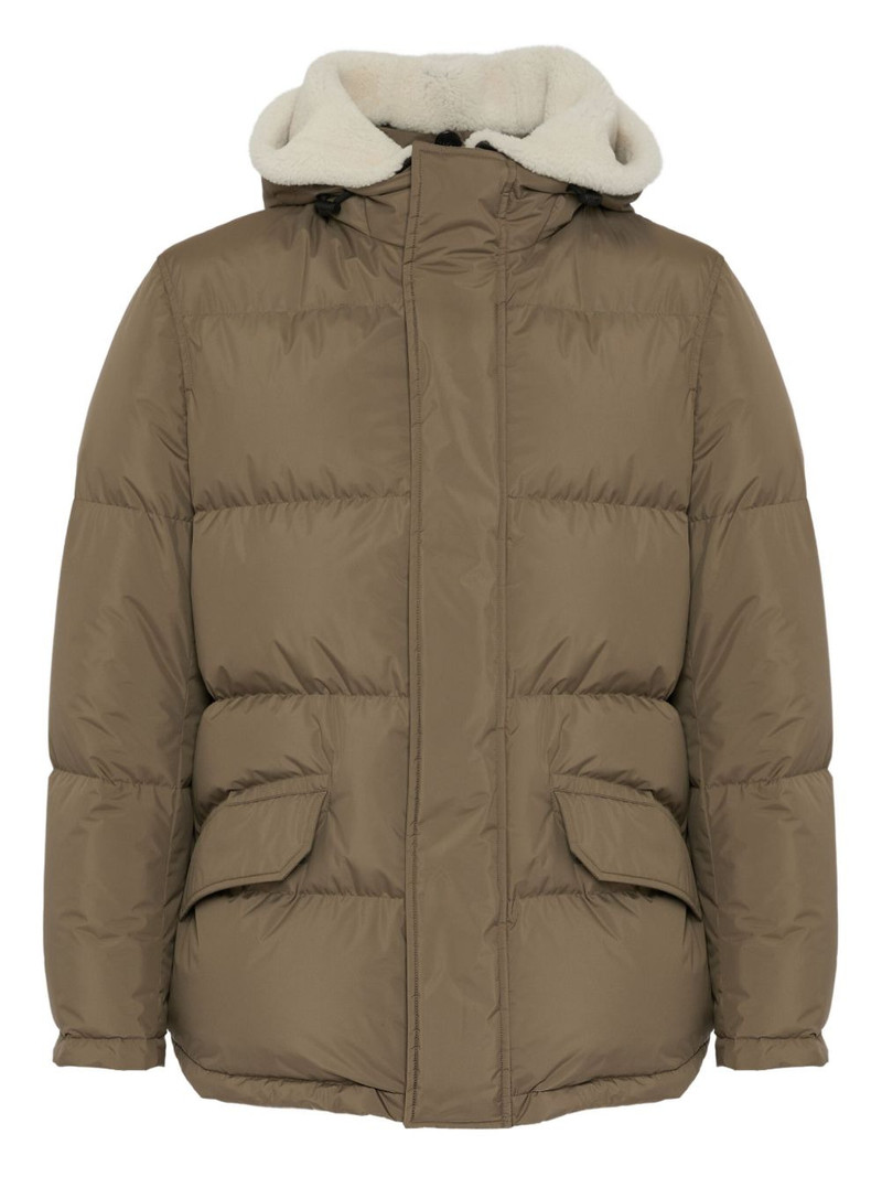shearling-trimmed hooded padded coat 1