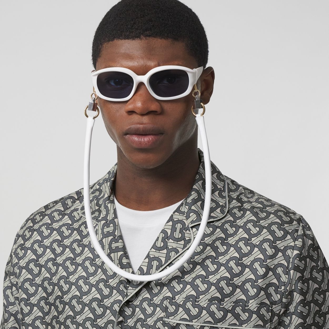 Metallic Detail Leather Eyewear Lanyard - 4