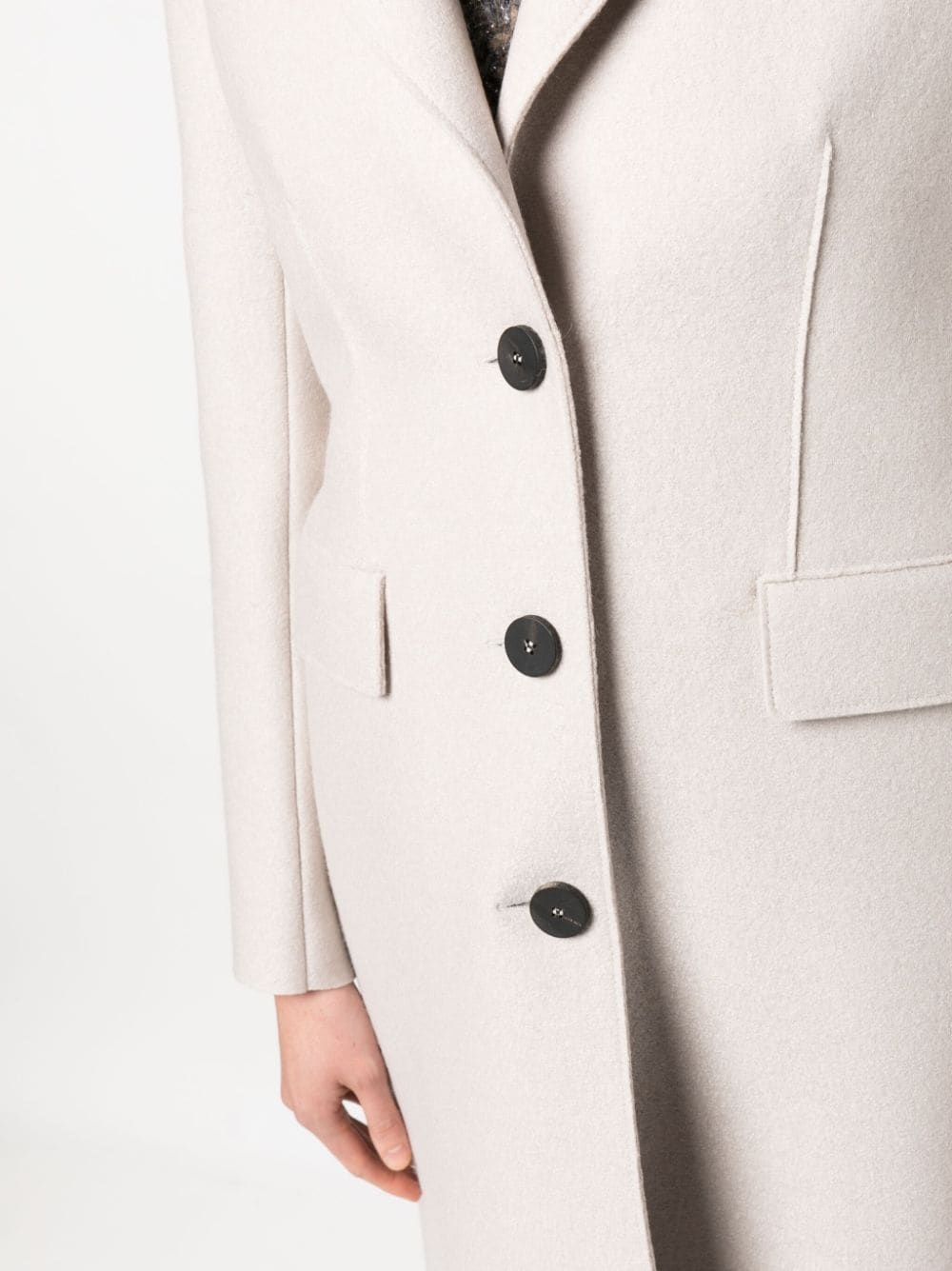 single-breasted virgin wool coat - 5