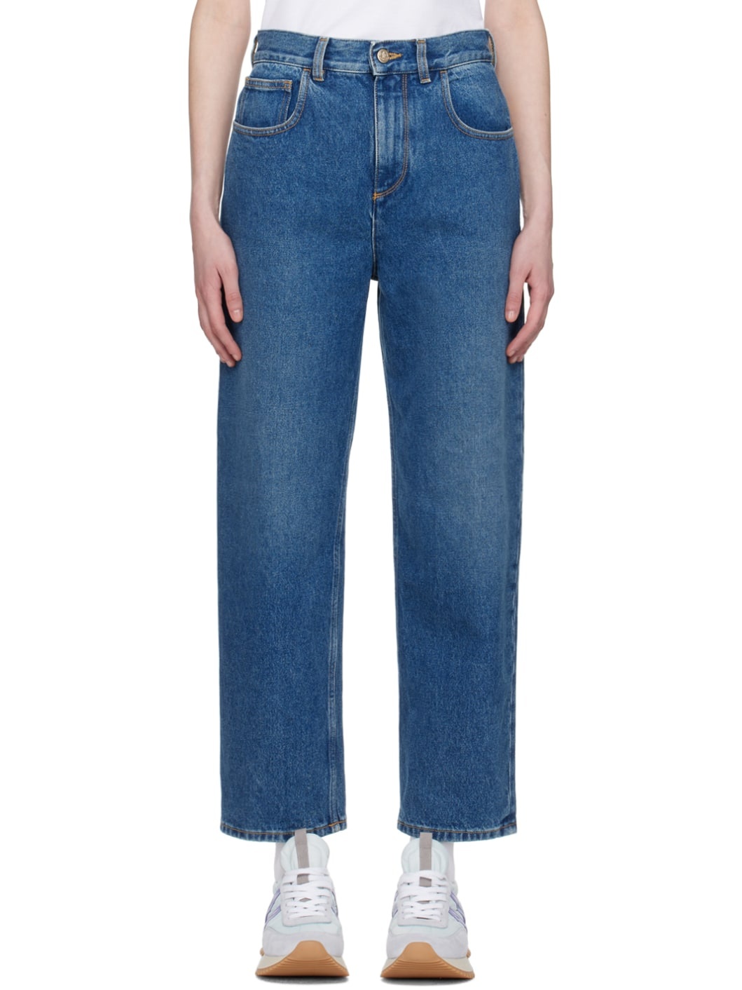 Indigo Five-Pocket Jeans - 1