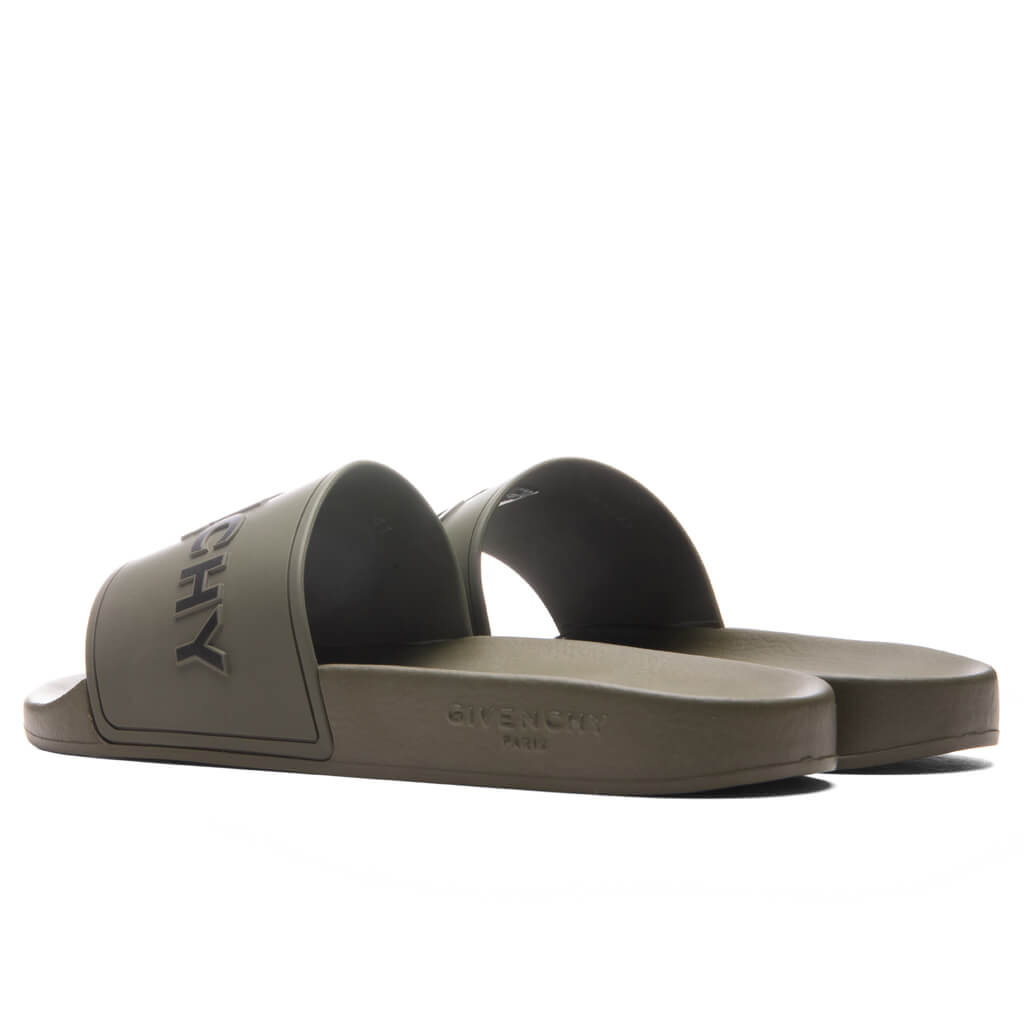 GIVENCHY SLIDE FLAT SANDALS - KHAKI - 4