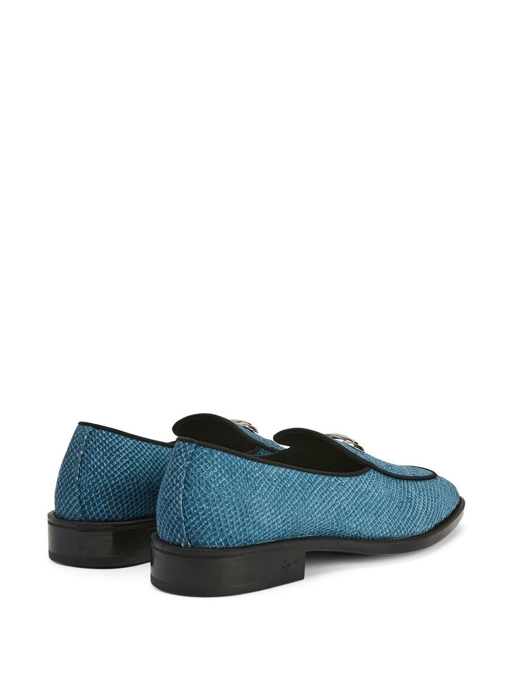 snakeskin-effect leather loafers - 3