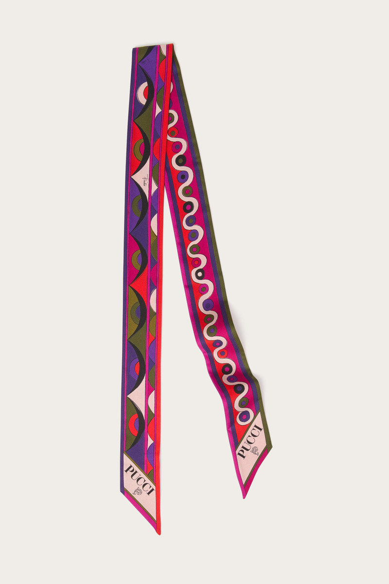 IRIDE AND ROMBI PRINT SILK TWILL SCARF 1