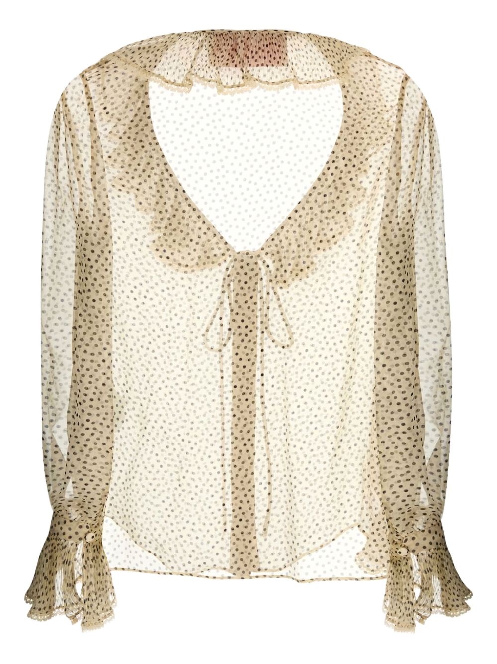 ruffled polka-dot blouse - 2