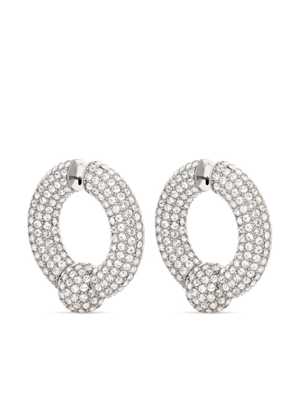 Mega rhinestone-embellished hoop earrings - 2