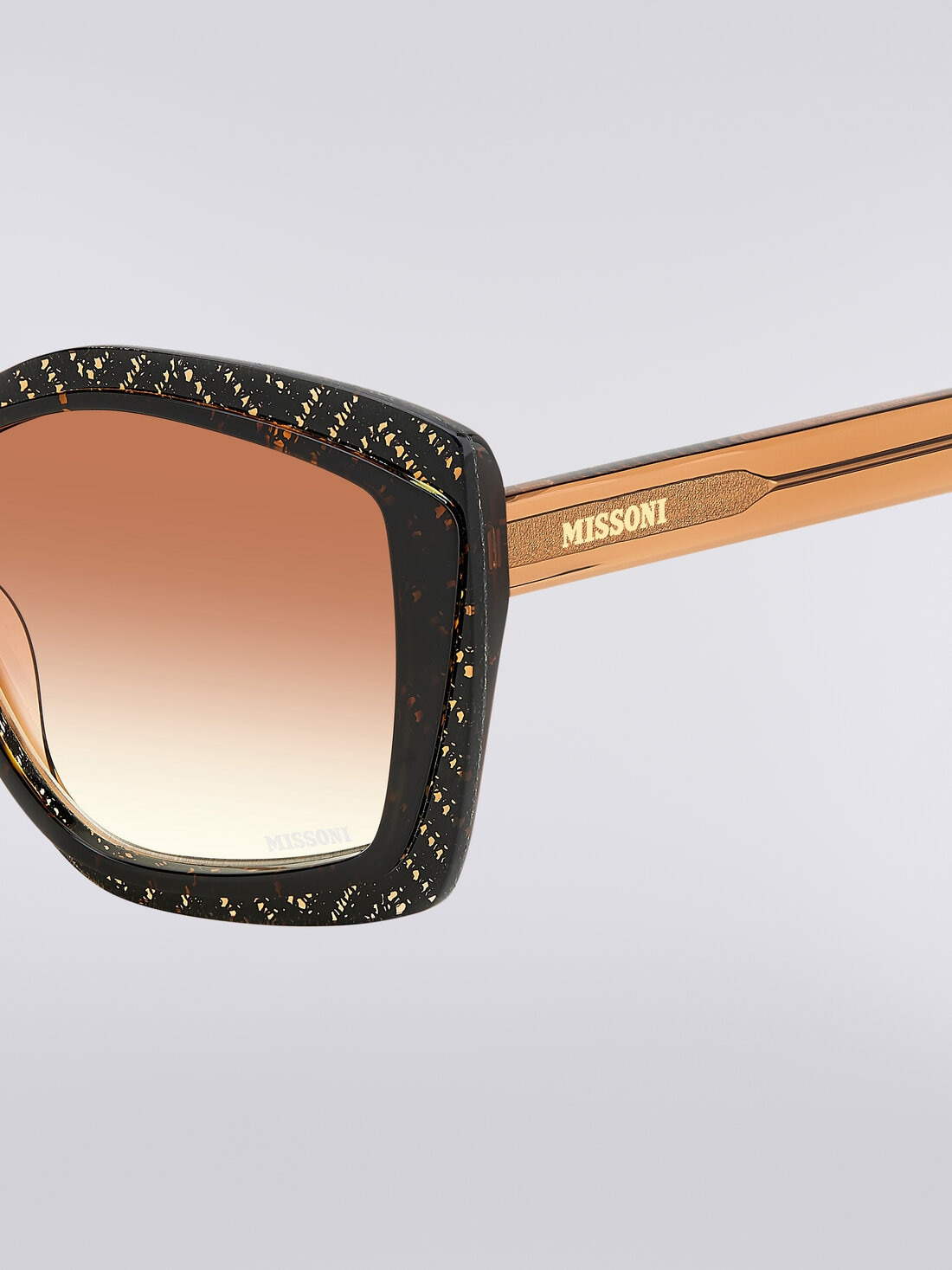 Geometric frame sunglasses with fabric inserts - 4