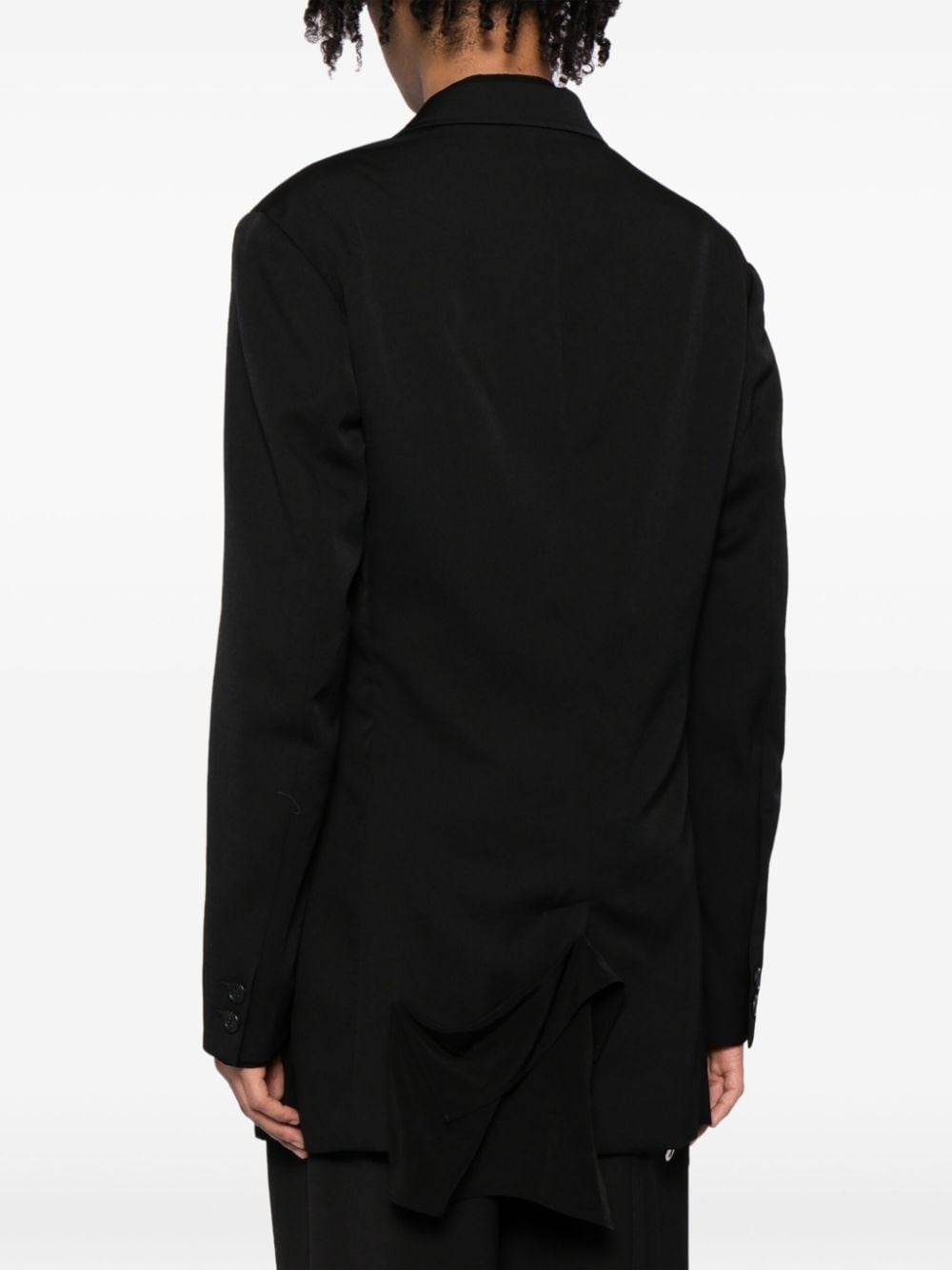 notched-lapels wool blazer - 4