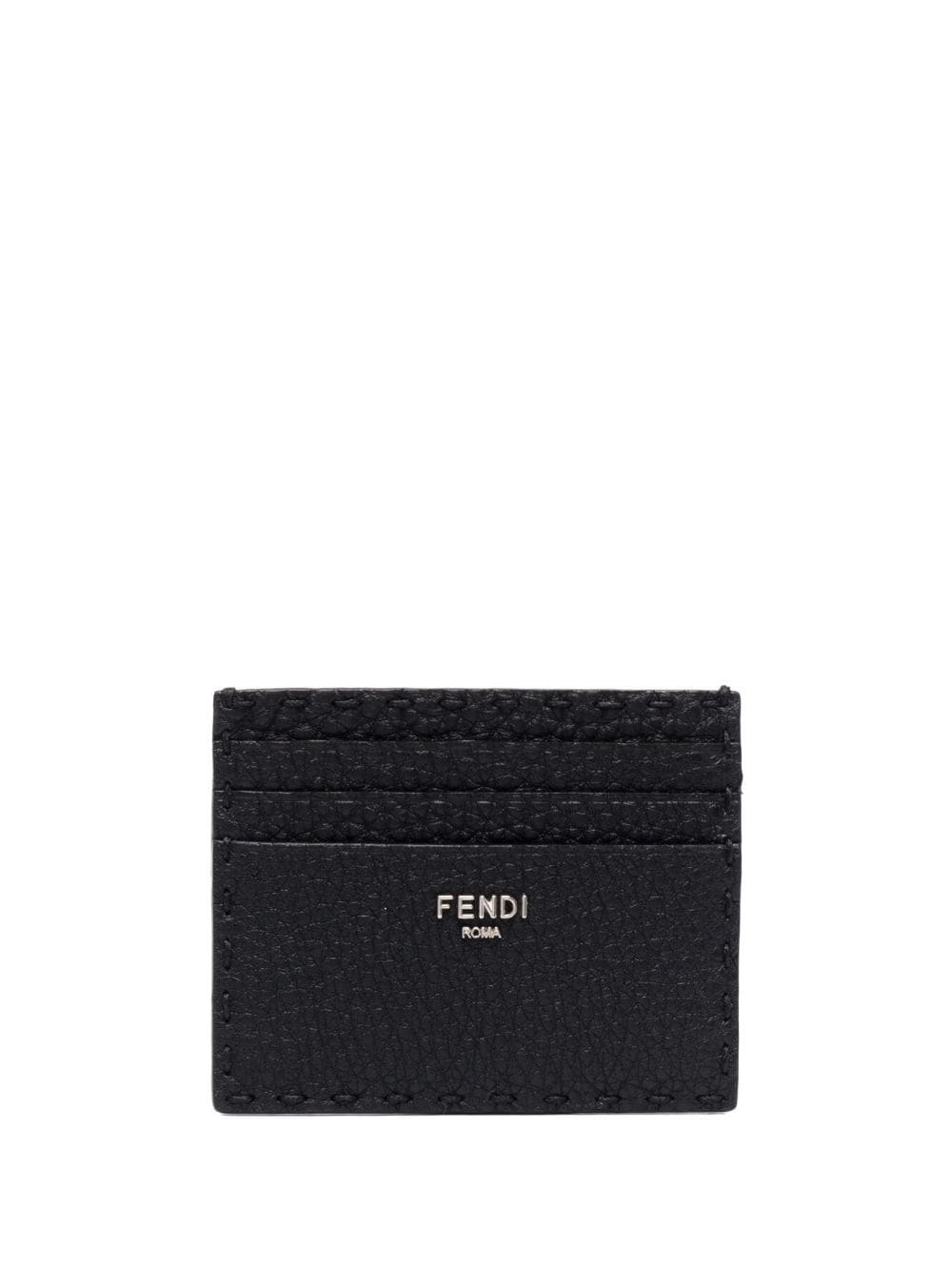 logo-lettering leather cardholder - 1