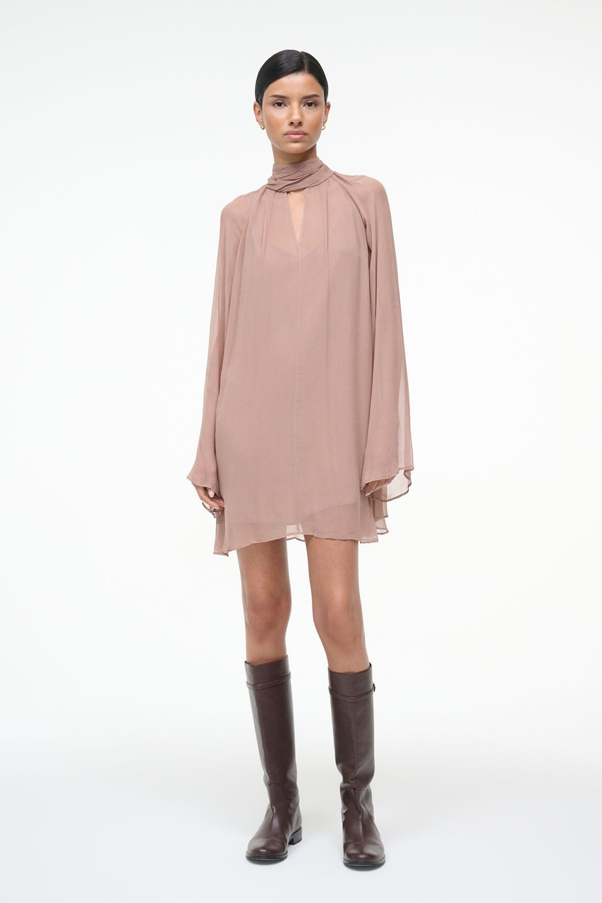 STAUD ESTHER MINI DRESS TAUPE - 2