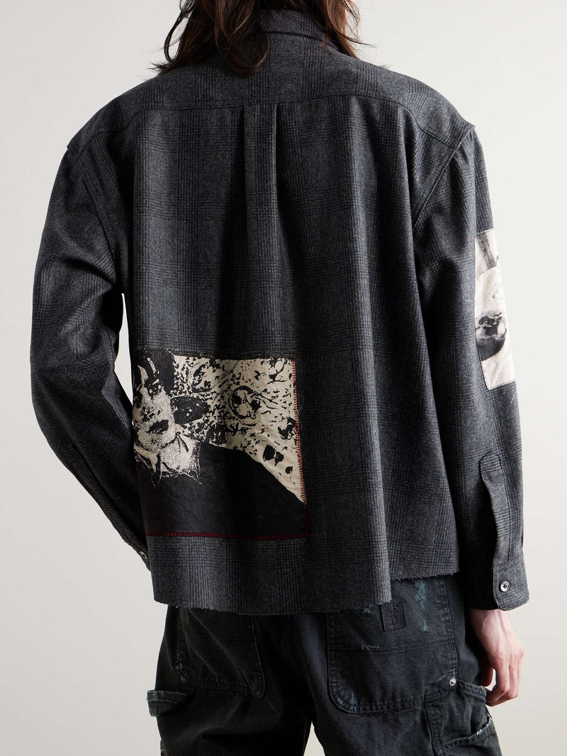 Printed Patchwork Checked Virgin Wool-Flannel Shirt 3