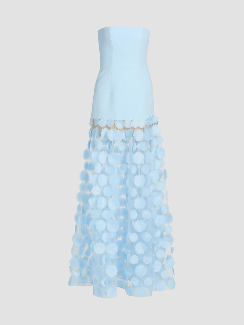 Women's Harper Strapless Circular Applique Gown - Powder Blue 1