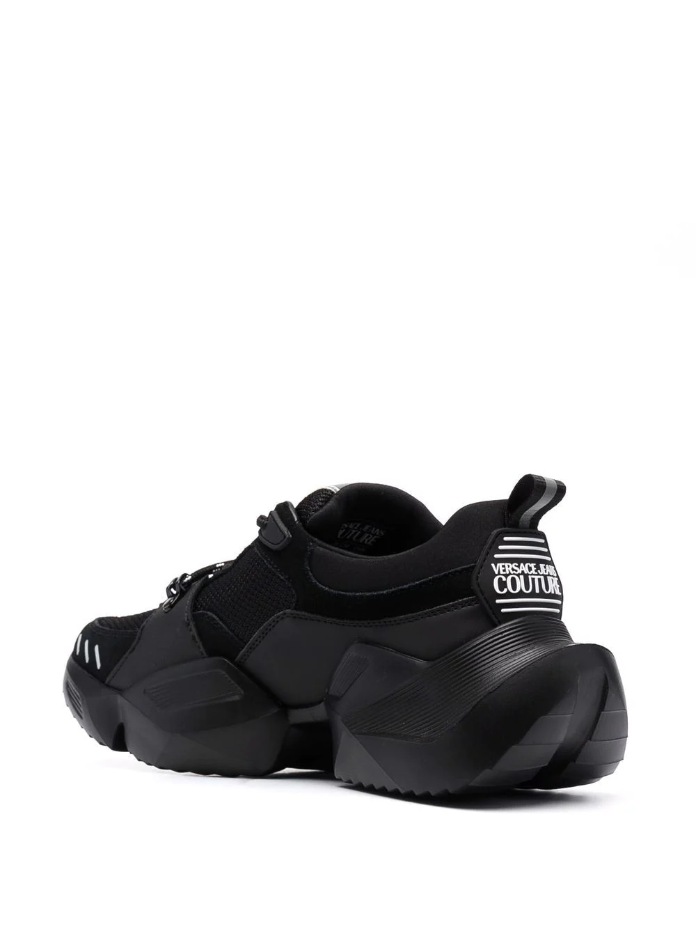 low-top chunky leather logo sneakers - 3