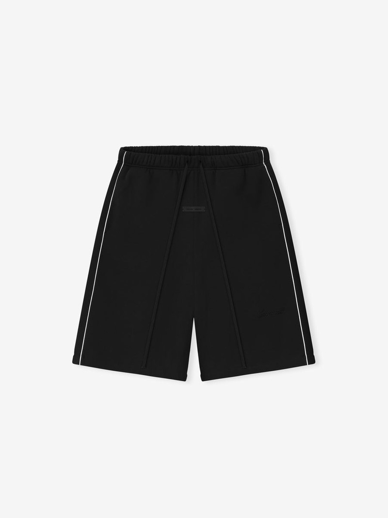 Relaxed Fleece Sweatshort With Piping - 1