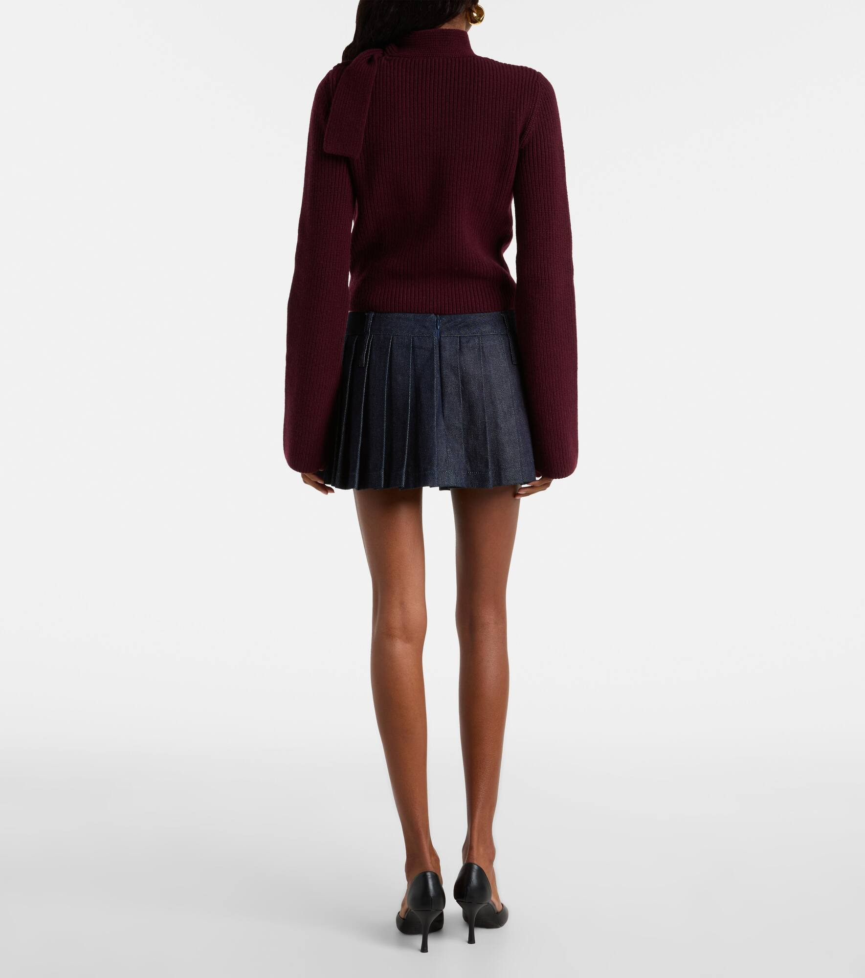 Bow-detail wool and cashmere sweater - 3