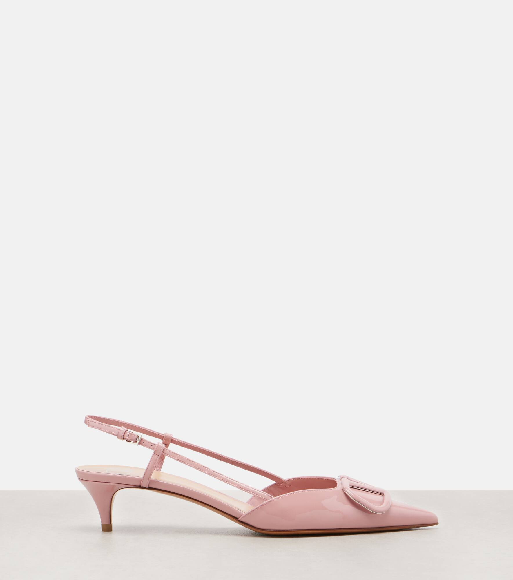 VLogo patent leather slingback pumps - 4