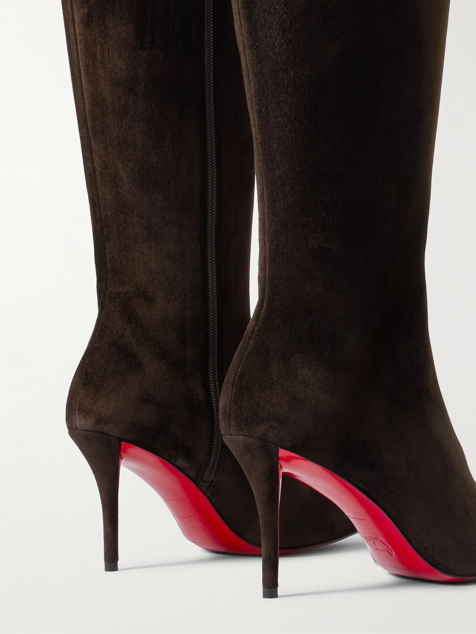 Miss Z 80 suede knee boots Chocolate - 4