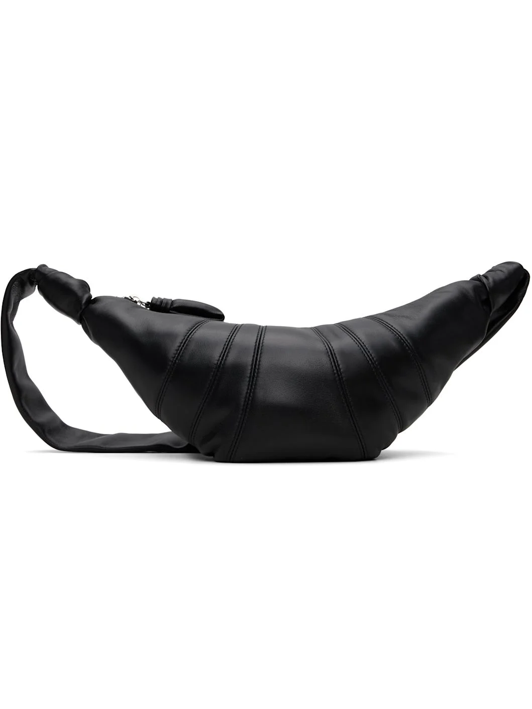 Black Small Croissant Leather Bag - 1