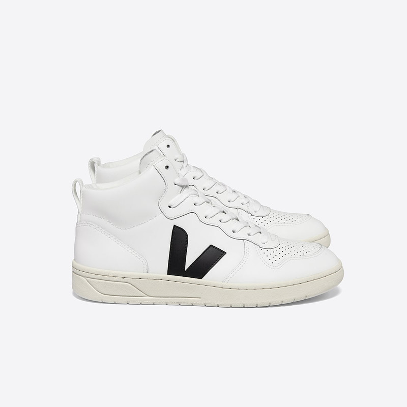 V-15 LEATHER WHITE BLACK 1