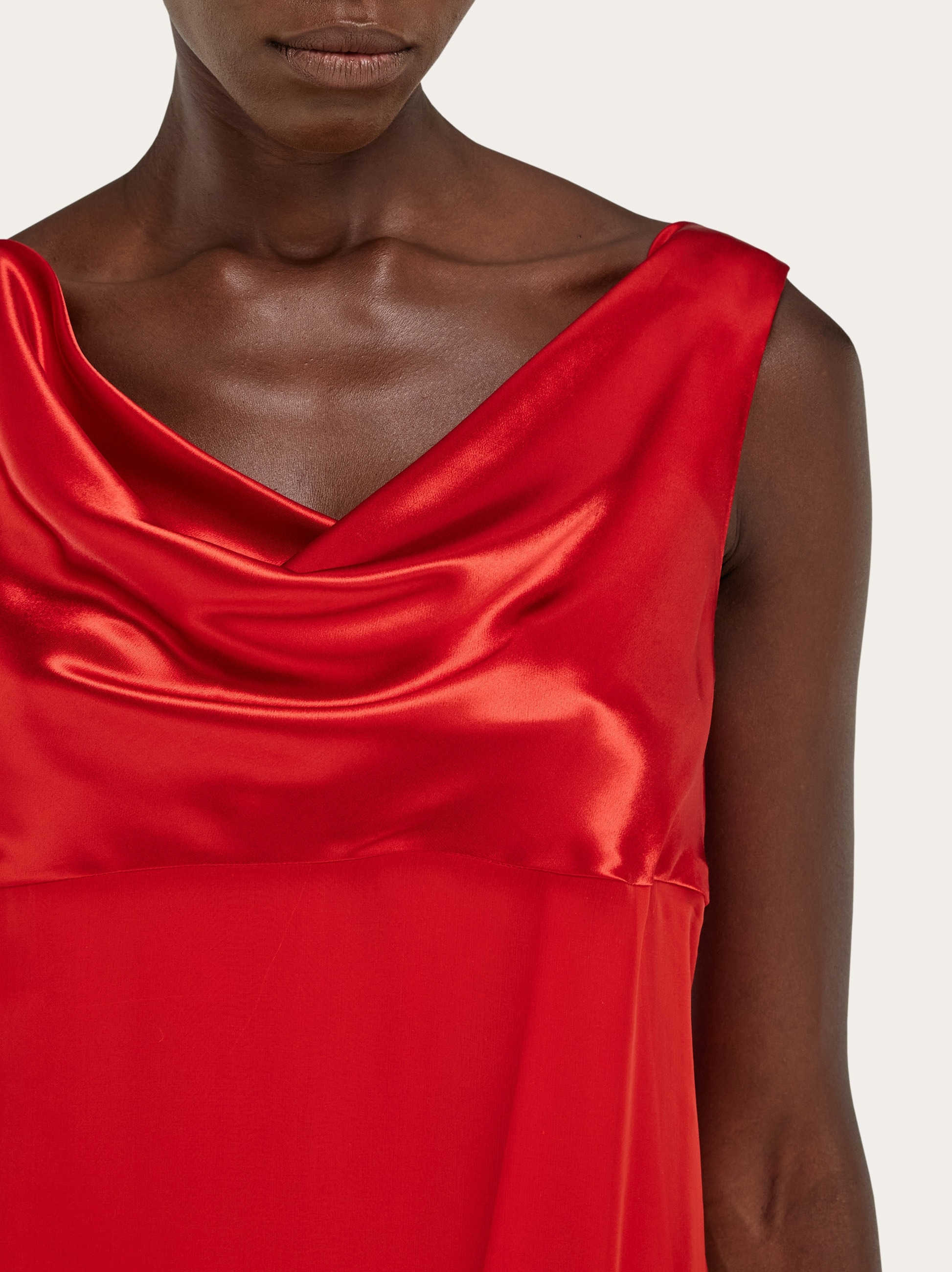 Silk dress with drape detail - 5