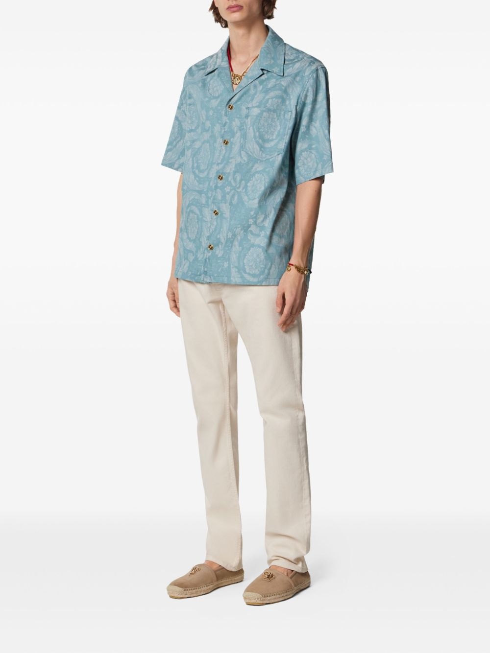 Barocco-print short-sleeve shirt - 2