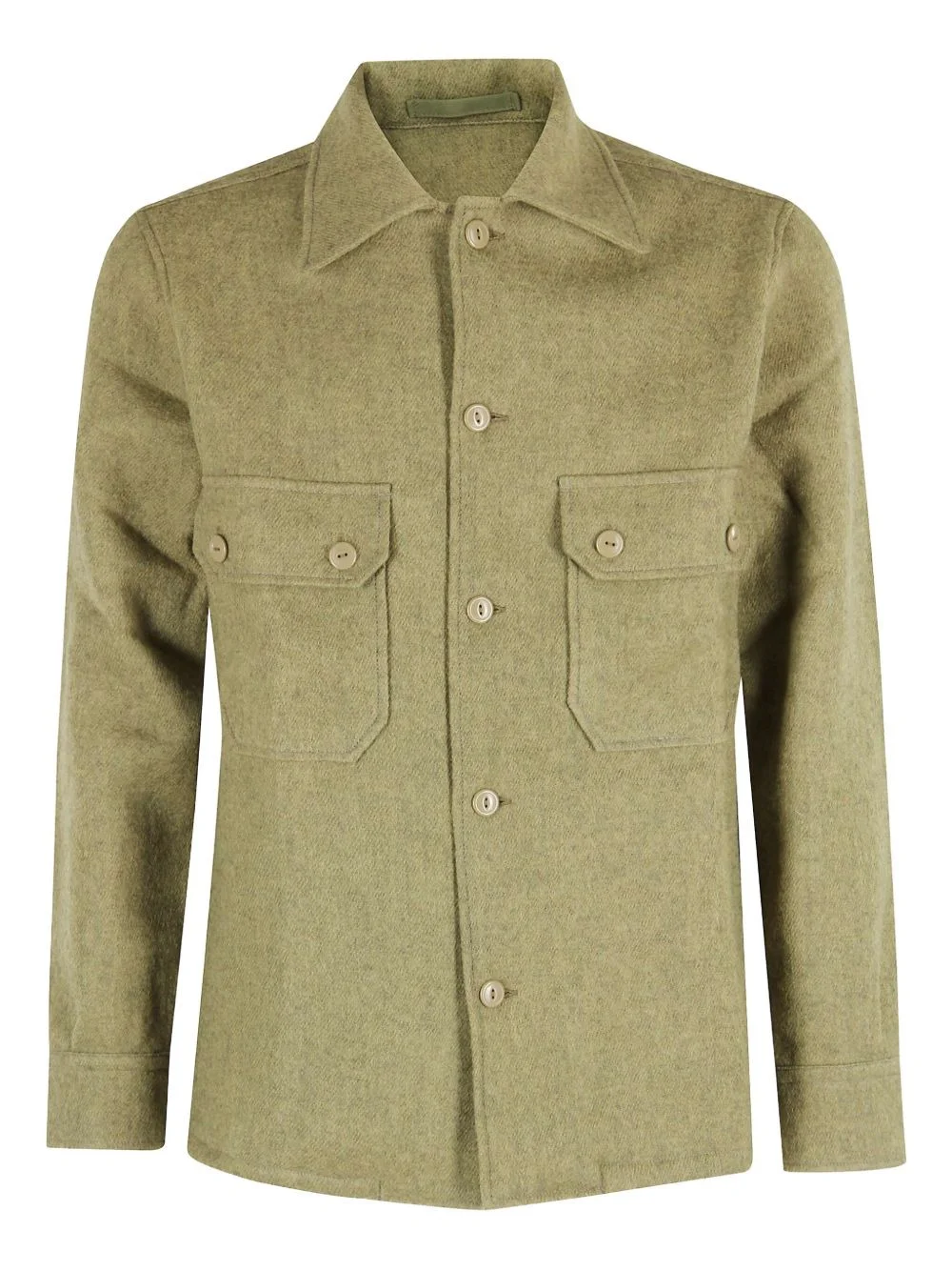 front-pockets wool shirt jacket - 1