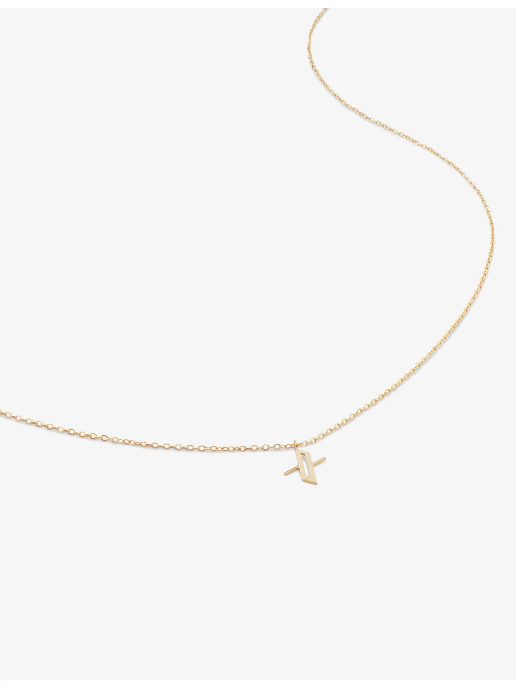 Small letter X 14ct yellow-gold pendant necklace - 1