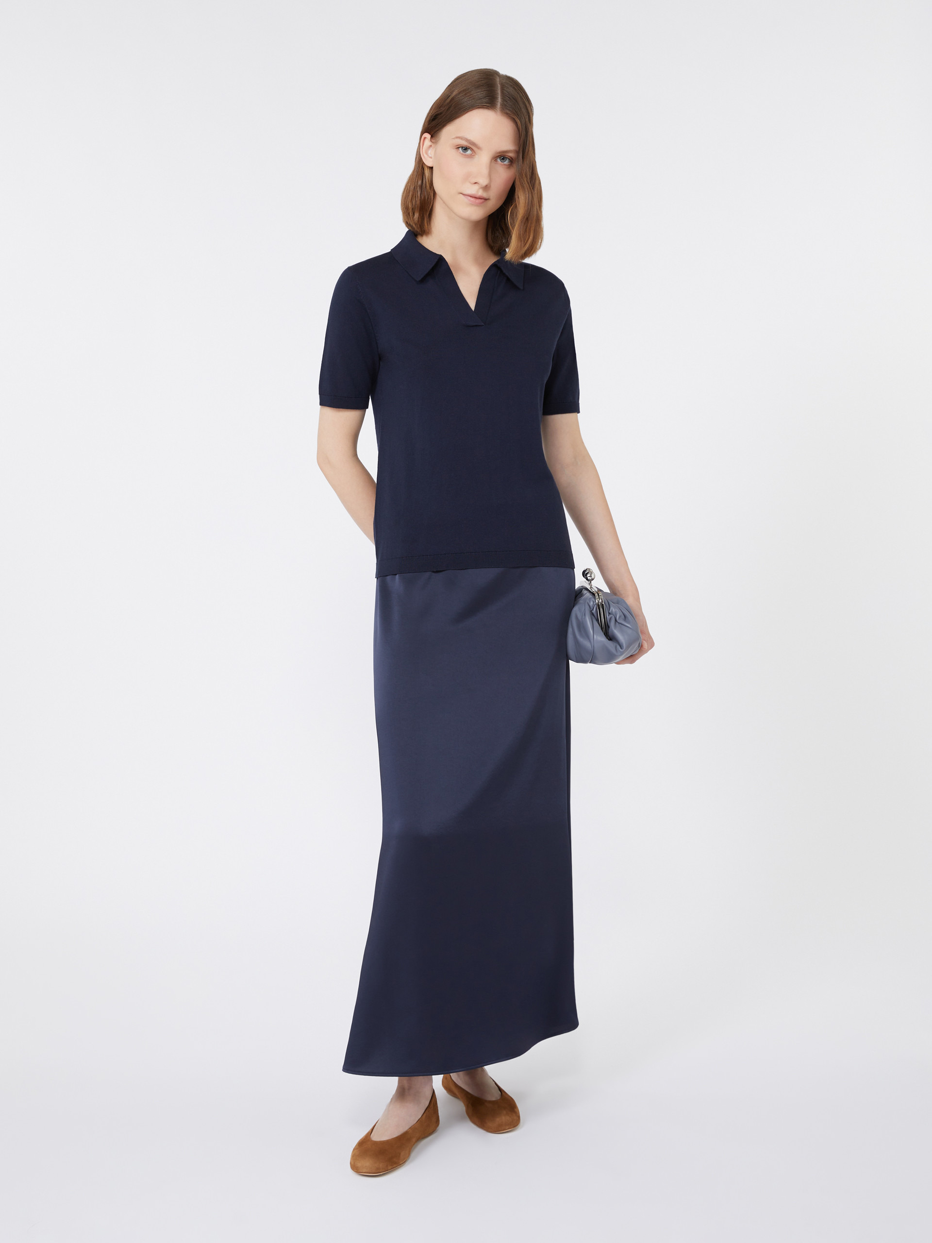 RONCOLO Silk and cotton polo T-shirt - 2
