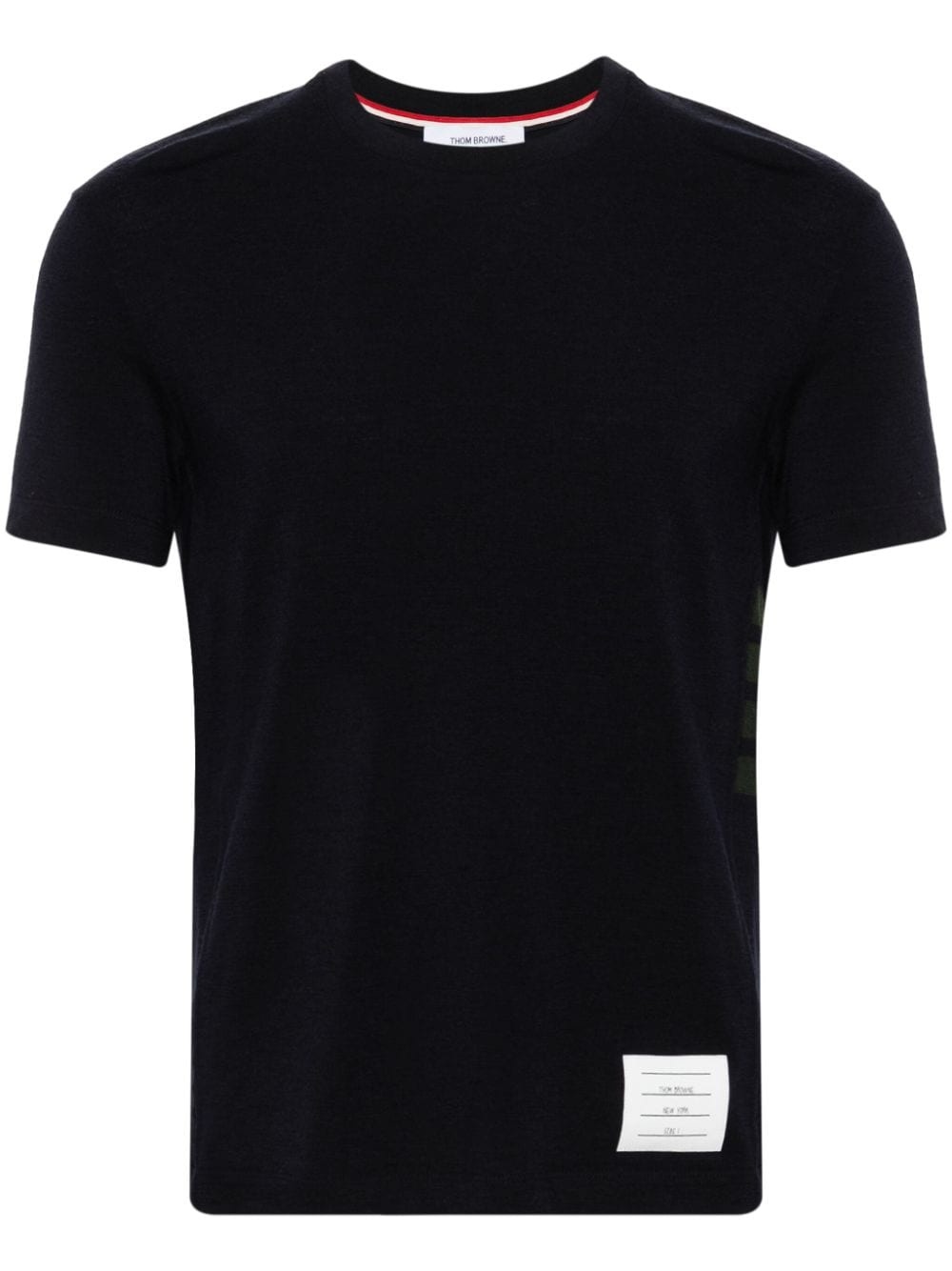 stripe-detailing wool T-shirt - 1
