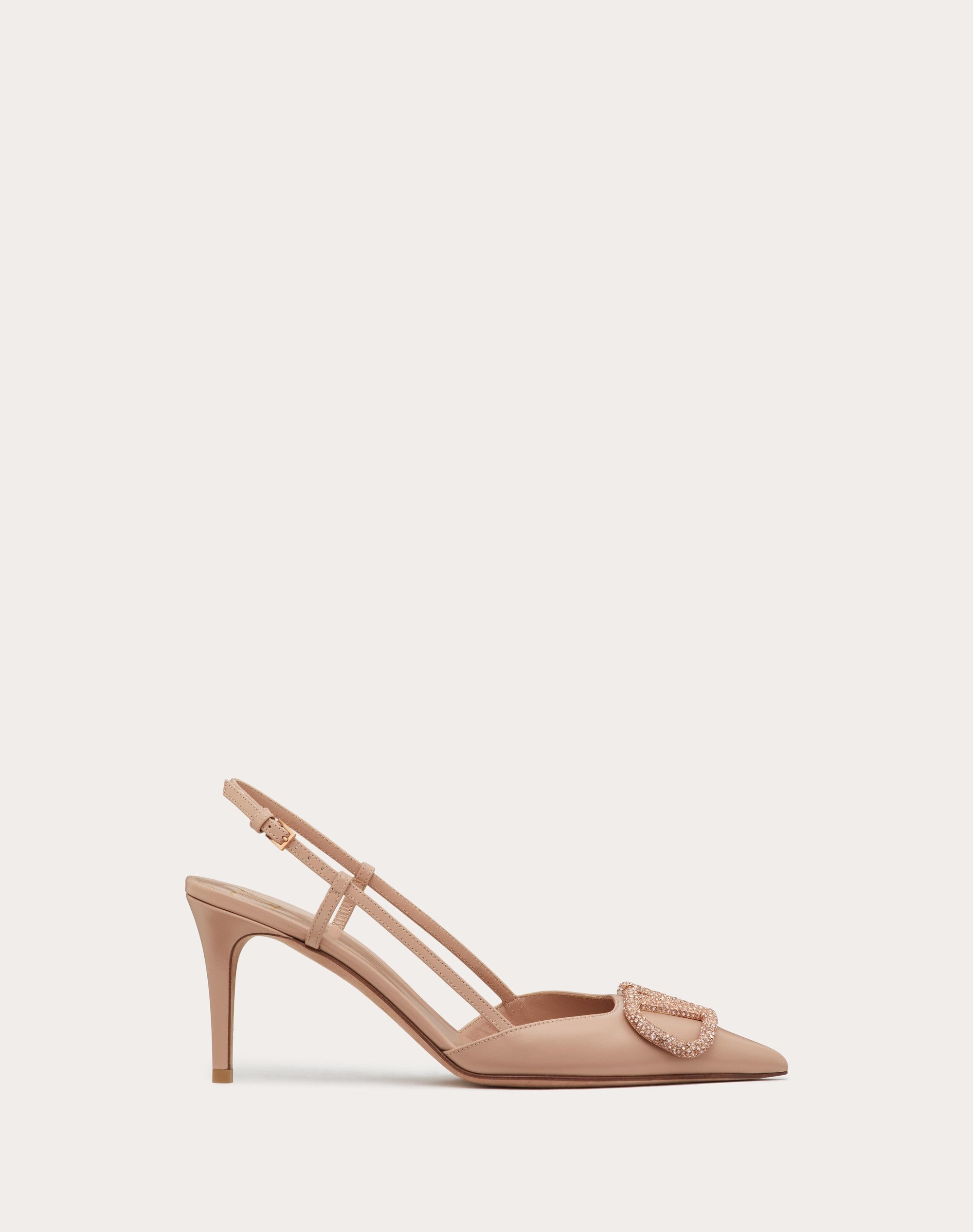 VLOGO SIGNATURE SLINGBACK PUMP IN CALFSKIN LEATHER 80MM - 1