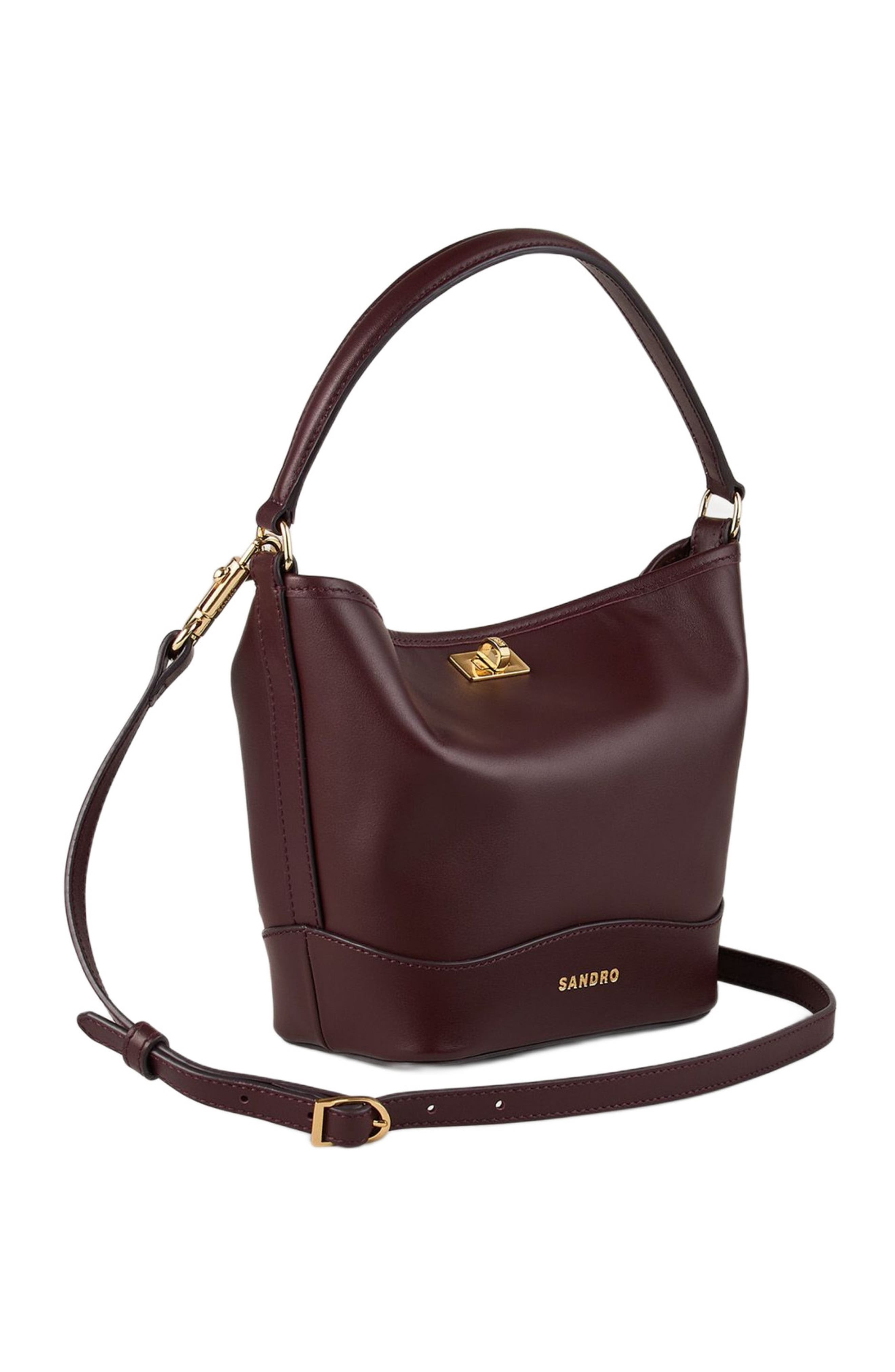 SANDRO Tangoso mini leather bag in Bordeaux at Nordstrom - 2