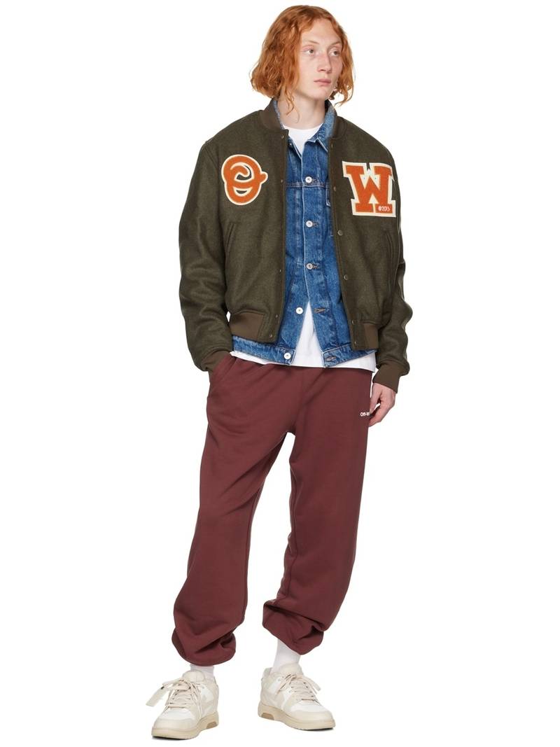 Off-White Burgundy Diag Lounge Pants outlook