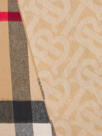 Burberry reversible check and monogram-print scarf outlook