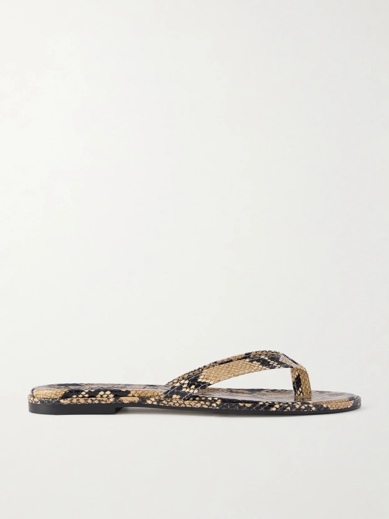 Melody Snake-effect Leather Flip Flops - 1