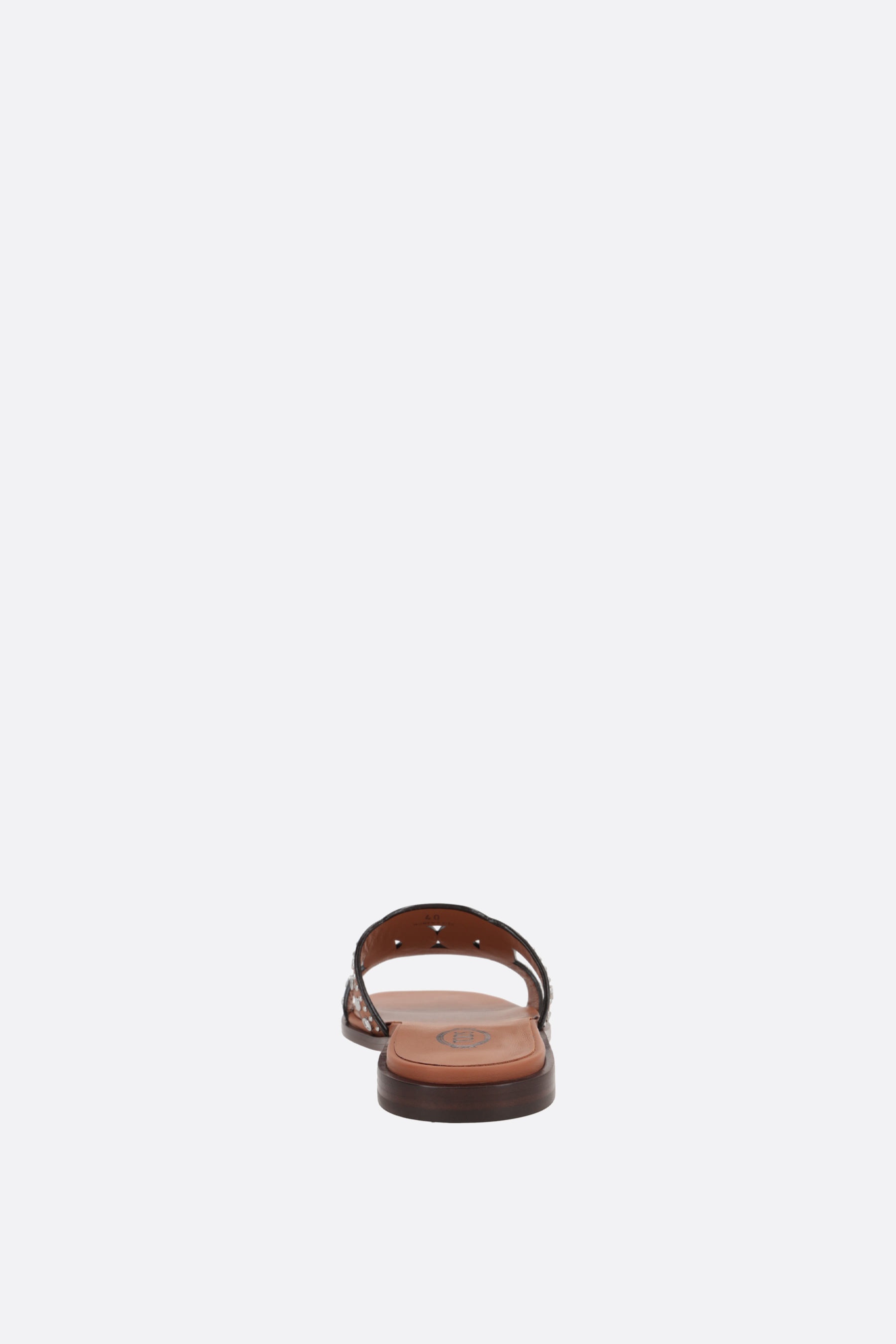 サンダル・ミュール Tod'S Tod S Kate Smooth Leather Slide Sandals With Studs Tod's KATE SMOOTH LEATHER SLIDE SANDALS WITH STUDS