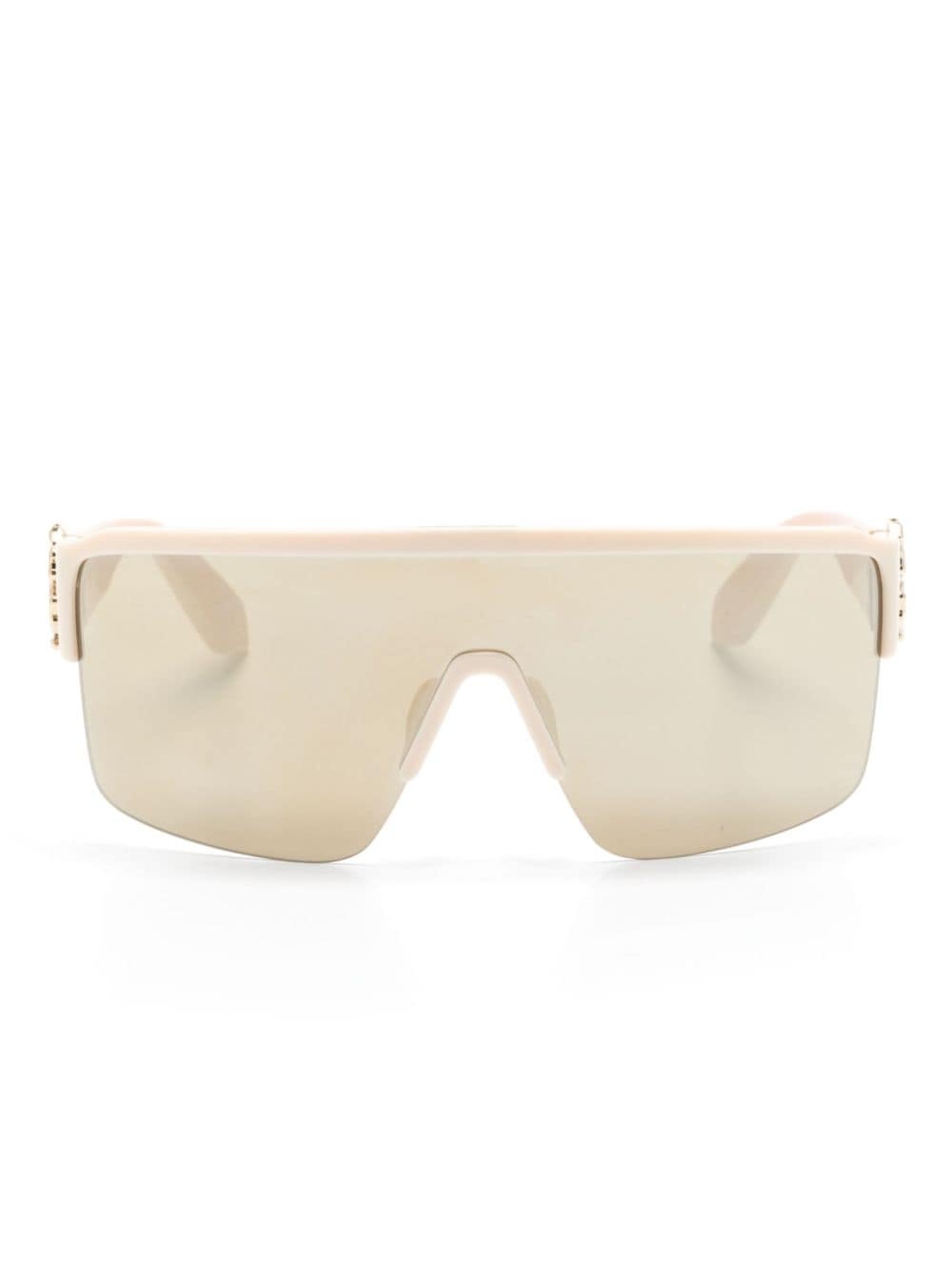 monogram-plaque wraparound-frame sunglasses - 1