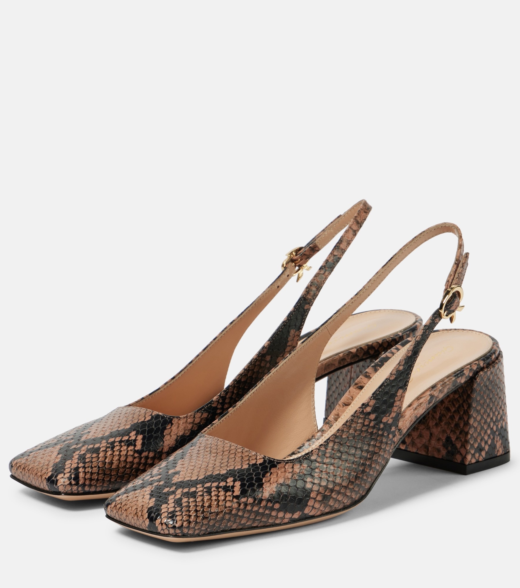 Borneo leather slingback pumps - 5