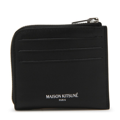 Maison Kitsuné black leather card holder outlook