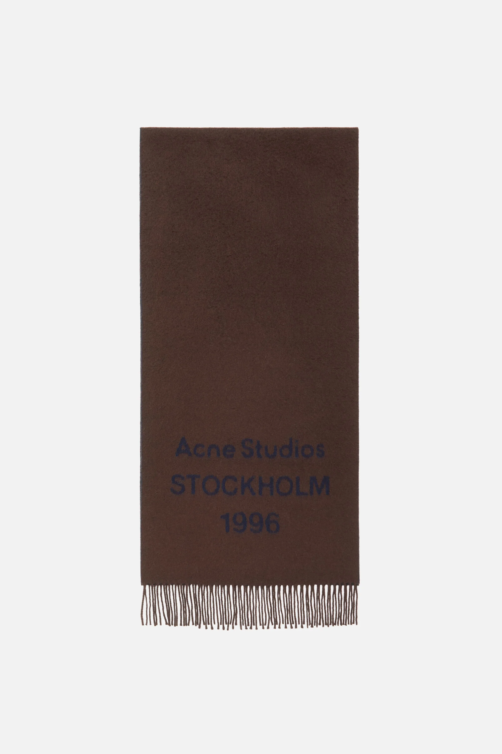Wool logo scarf - Wide - Brown/blue - 1