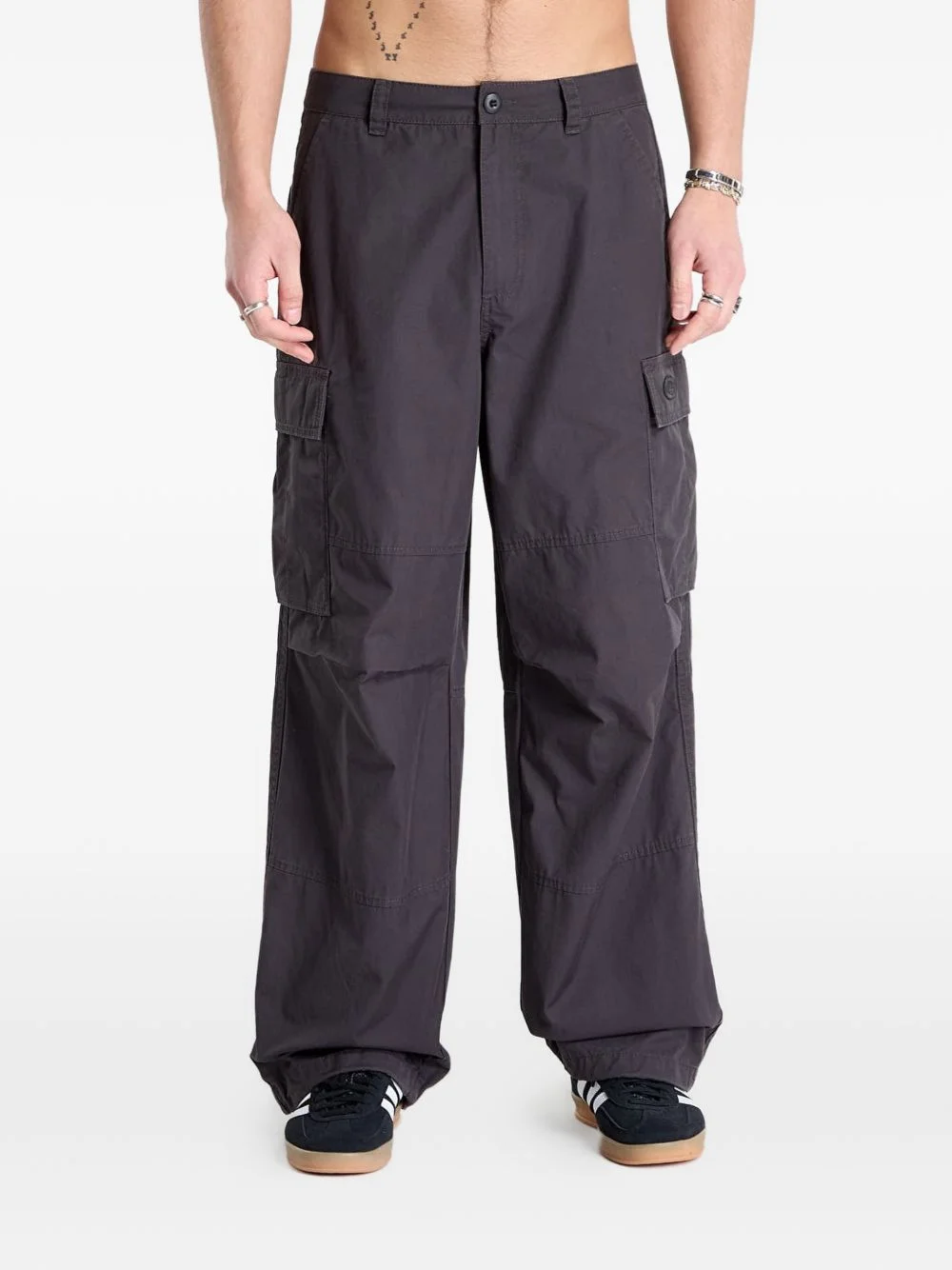wide-leg cargo trousers - 1
