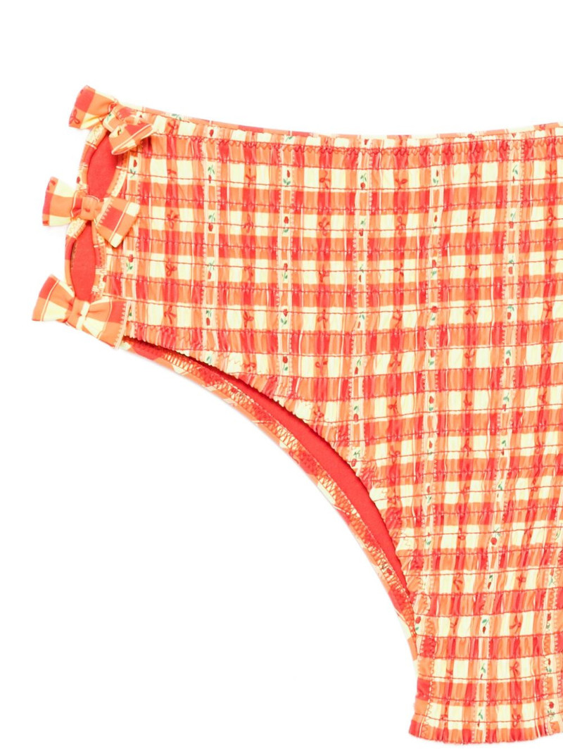 shirred bow-embellishment bikini bottoms 3