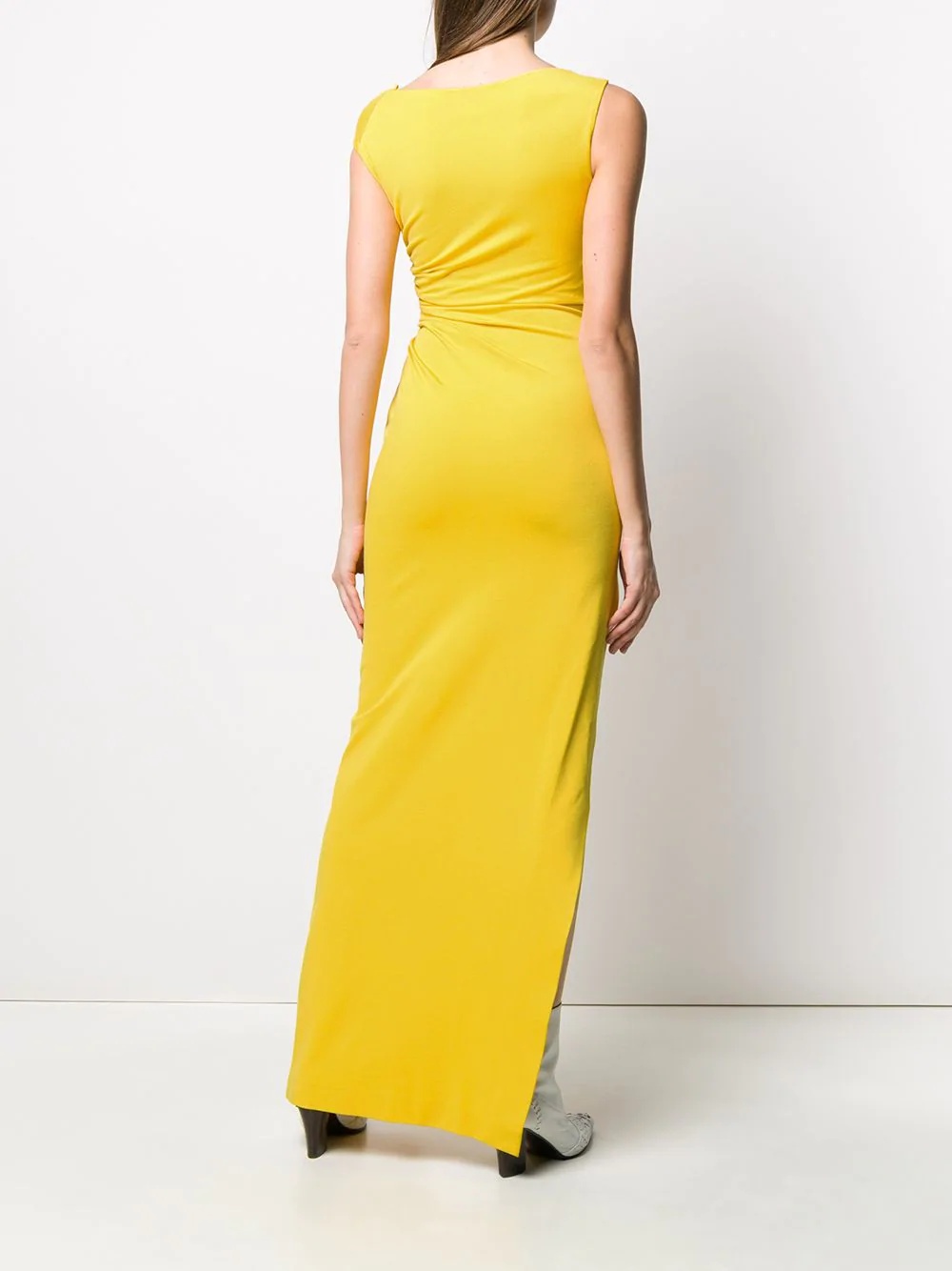 asymmetric ruched maxi dress - 4