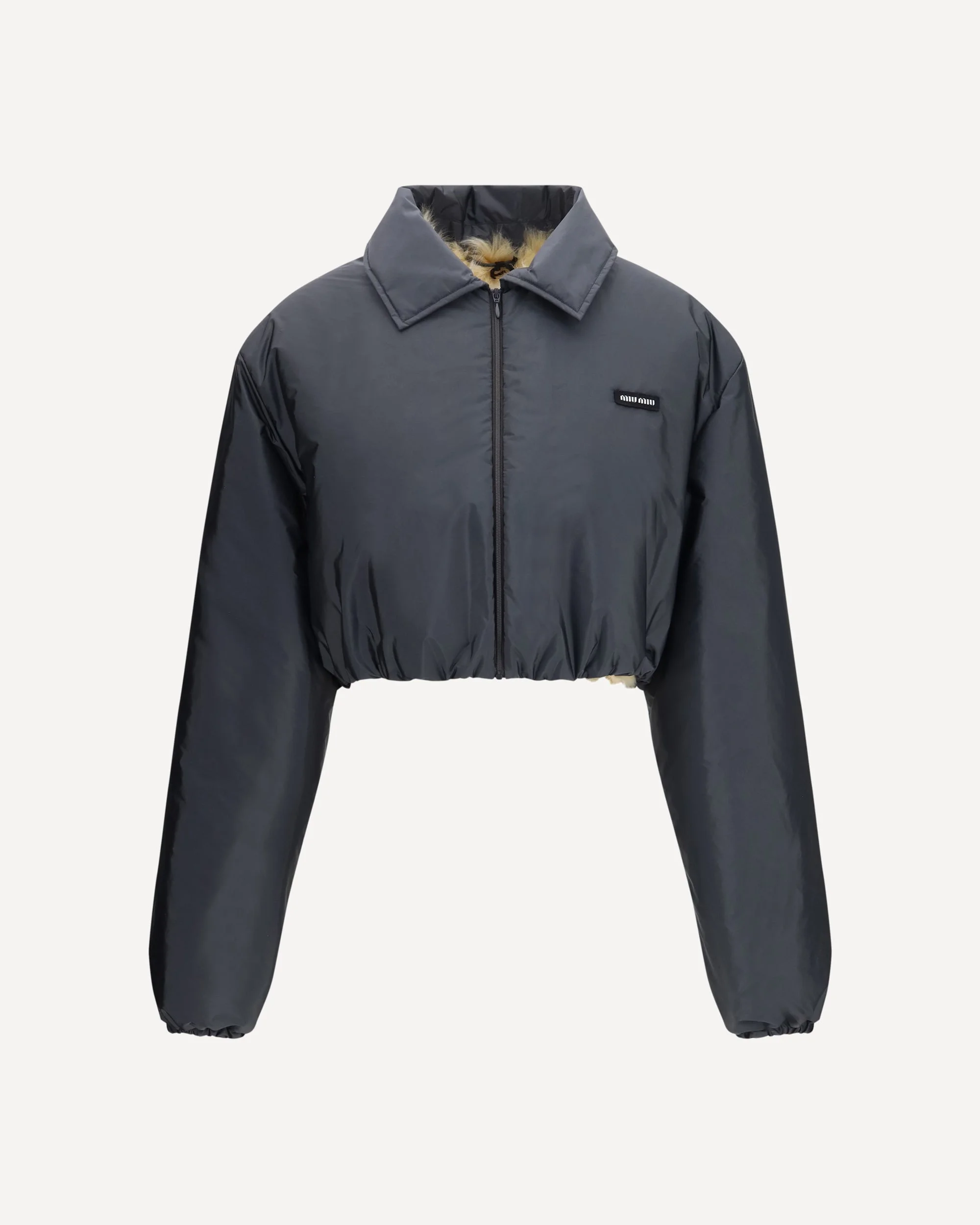 Technical fabric and shearling windbreaker Jacket - 1