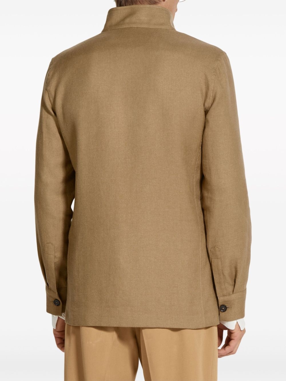 tailored linen-wool chore jacket - 3
