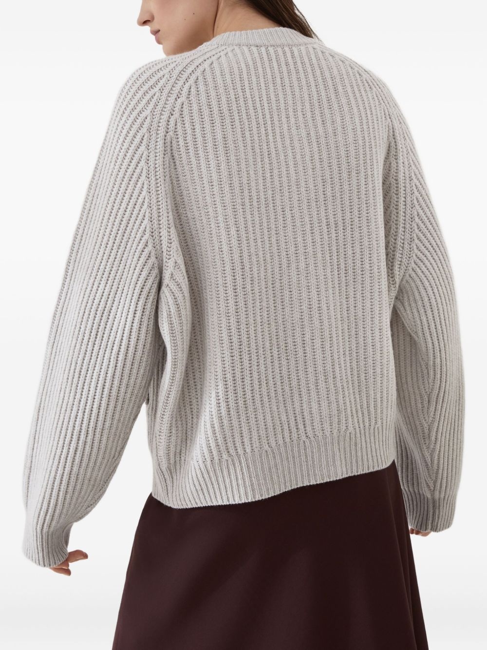 ribbed button-up cardigan - 4