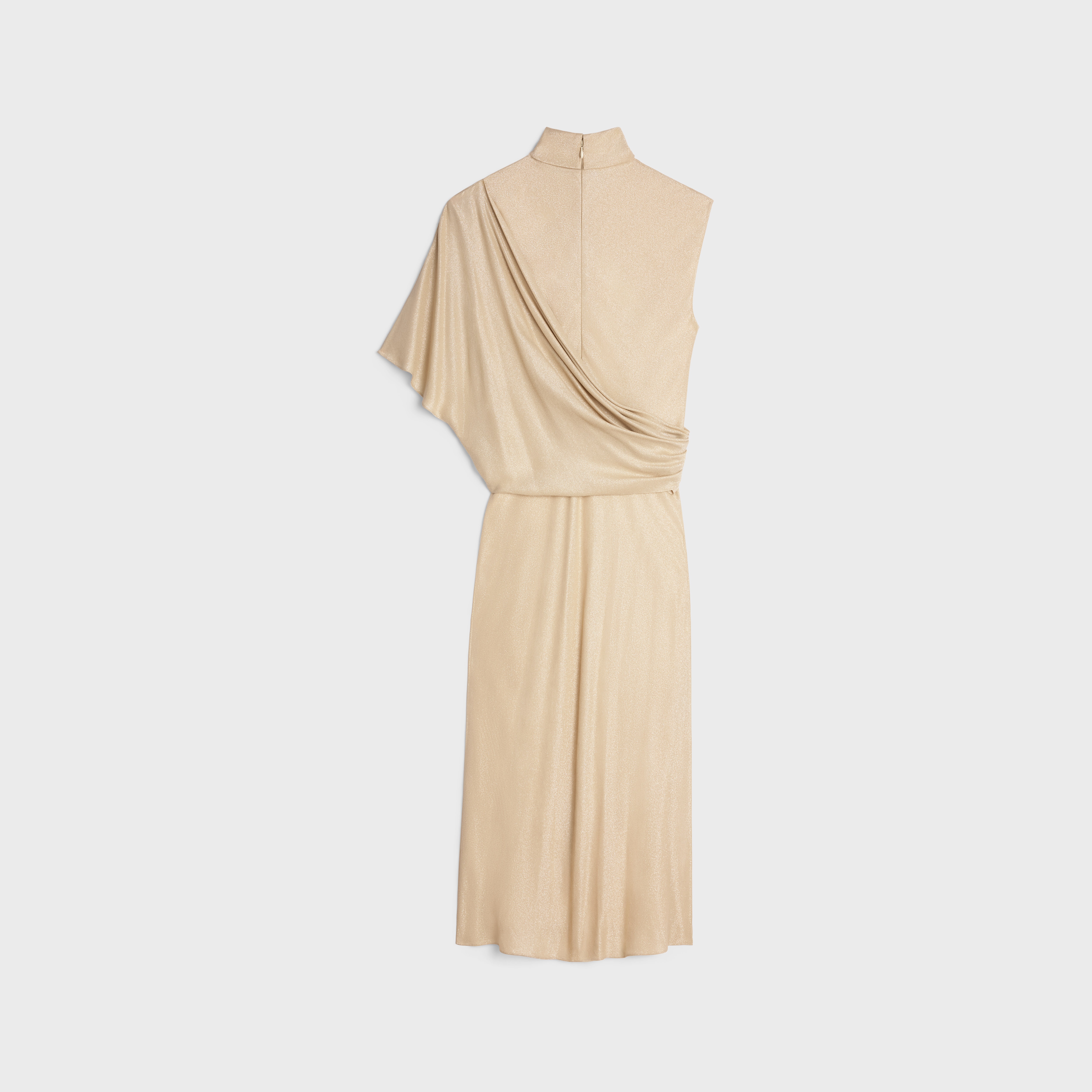draped dress in shiny viscose - 2